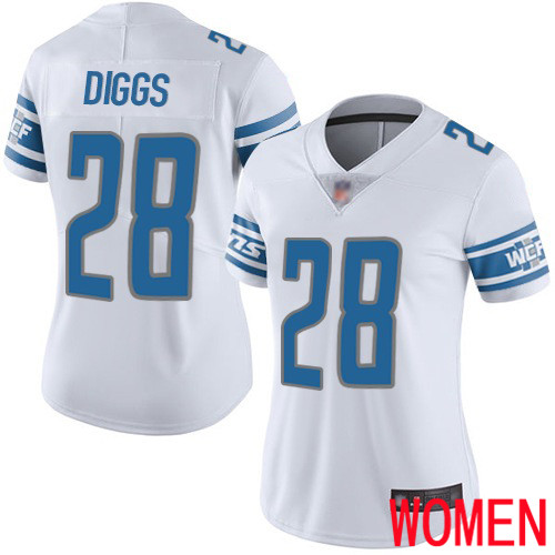 Detroit Lions Limited White Women Quandre Diggs Road Jersey NFL Football #28 Vapor Untouchable->youth nfl jersey->Youth Jersey